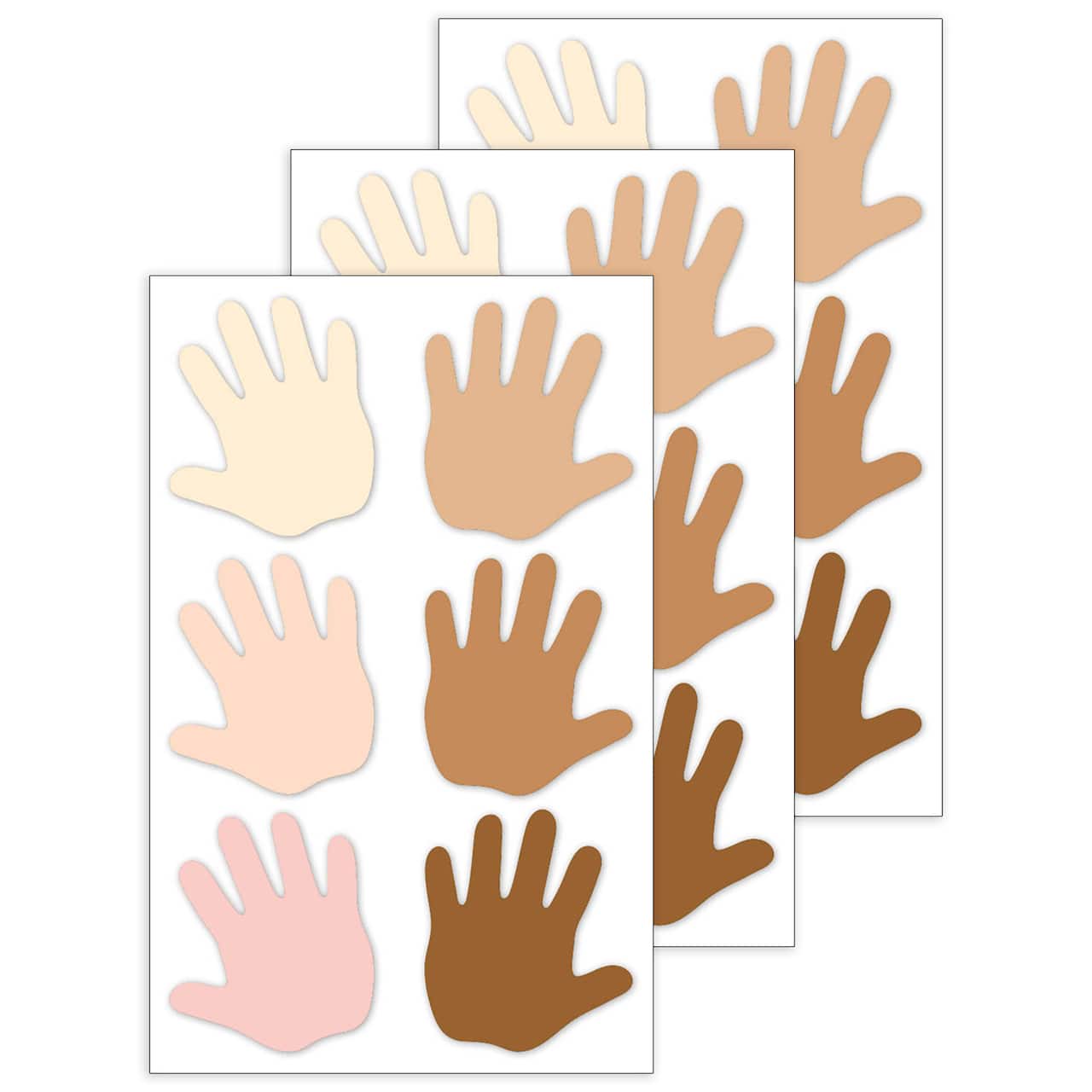 Creative Teaching Press® 6" Multicultural Hands Designer Cut-Outs, 3 Packs of 36